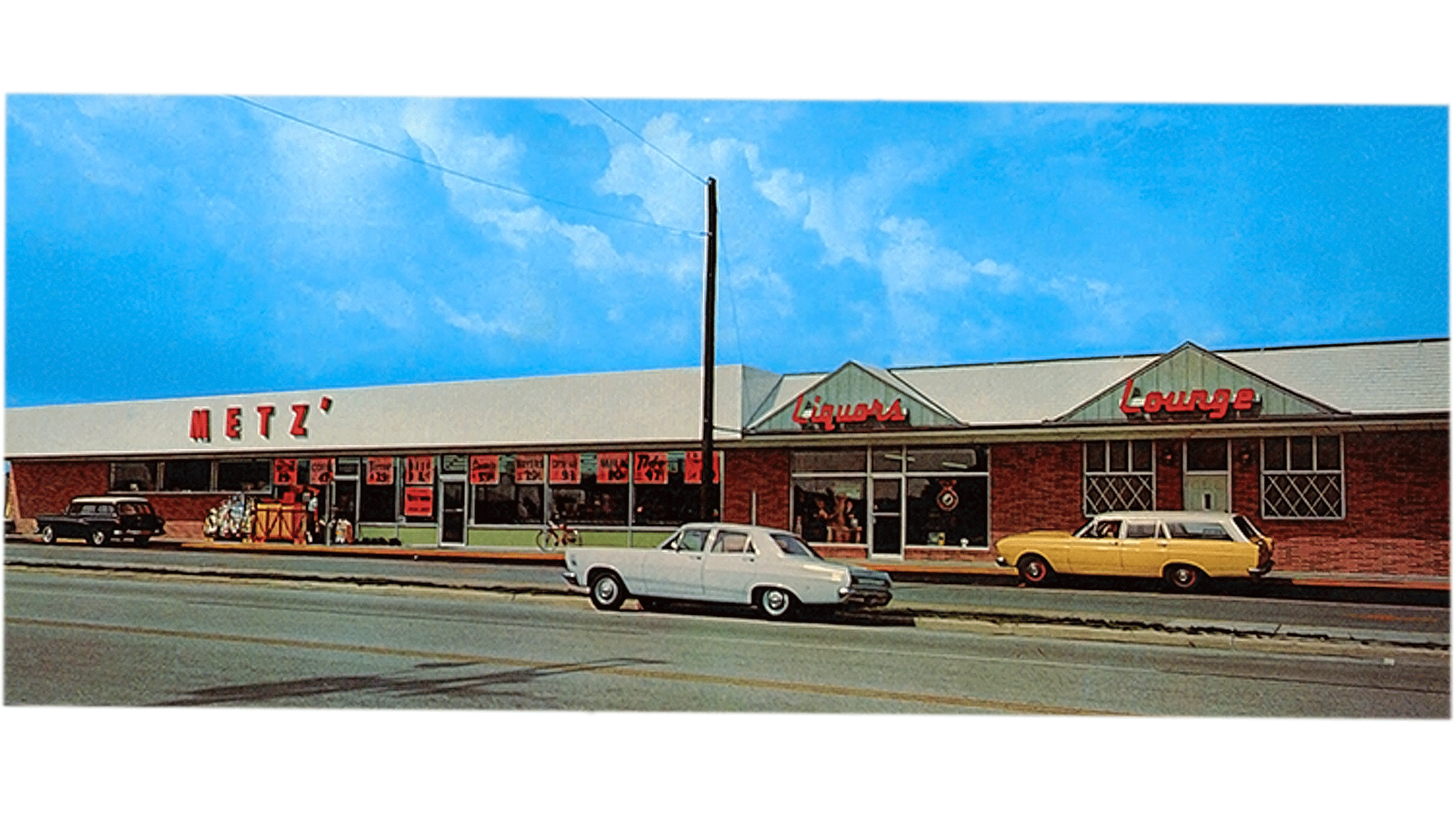 metz liquors & lounge, and shopping plaza. sometime in the 1950's.